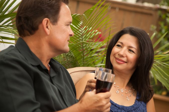 Content Couple Drinking Wine