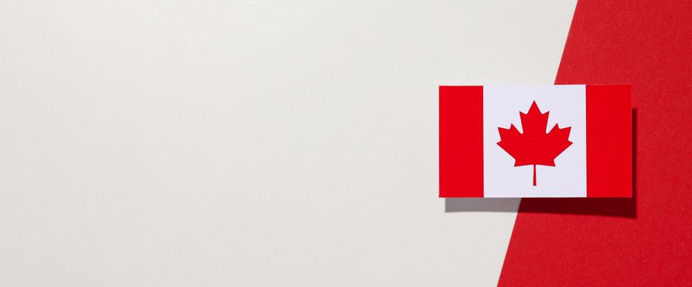 The flag of Canada on a matching duotone background