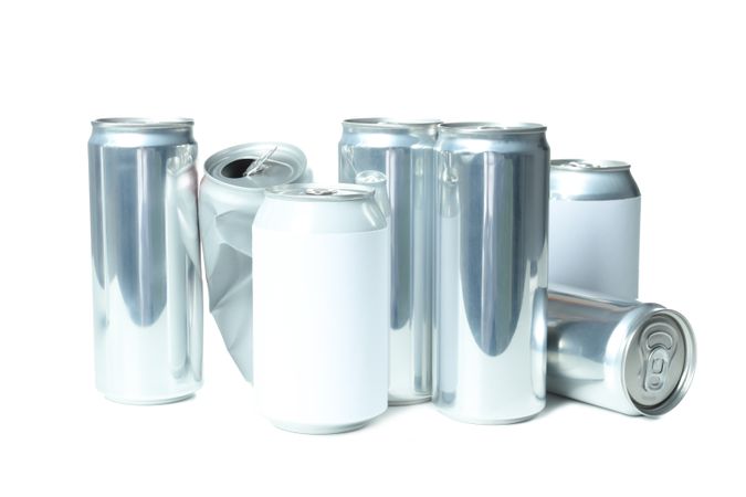 Blank cans with space for label, isolated on blank background