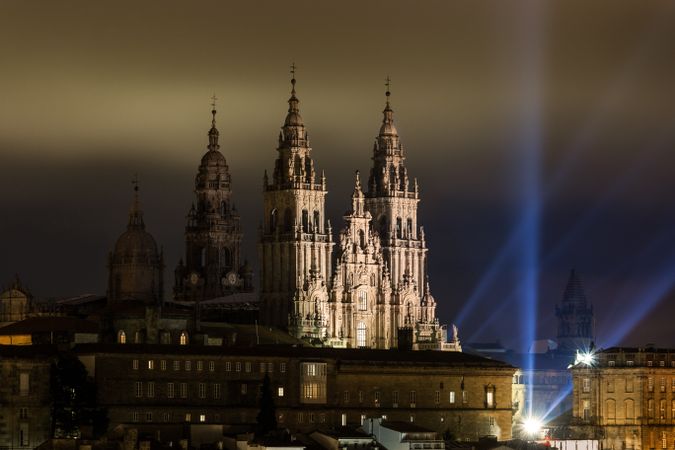 Apostle Santiago festival in Santiago de Compostela ant night
