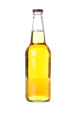 Blank bottle of apple cider isolated on plain background