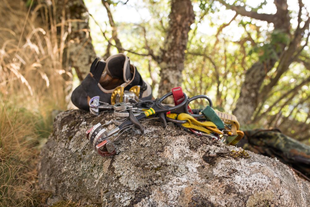 Climbing equipment ready to be used