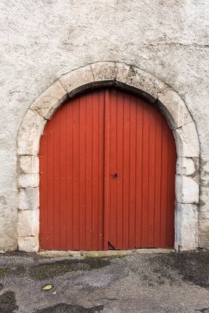Building with red door