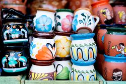 Traditional hand painted ceramic mugs