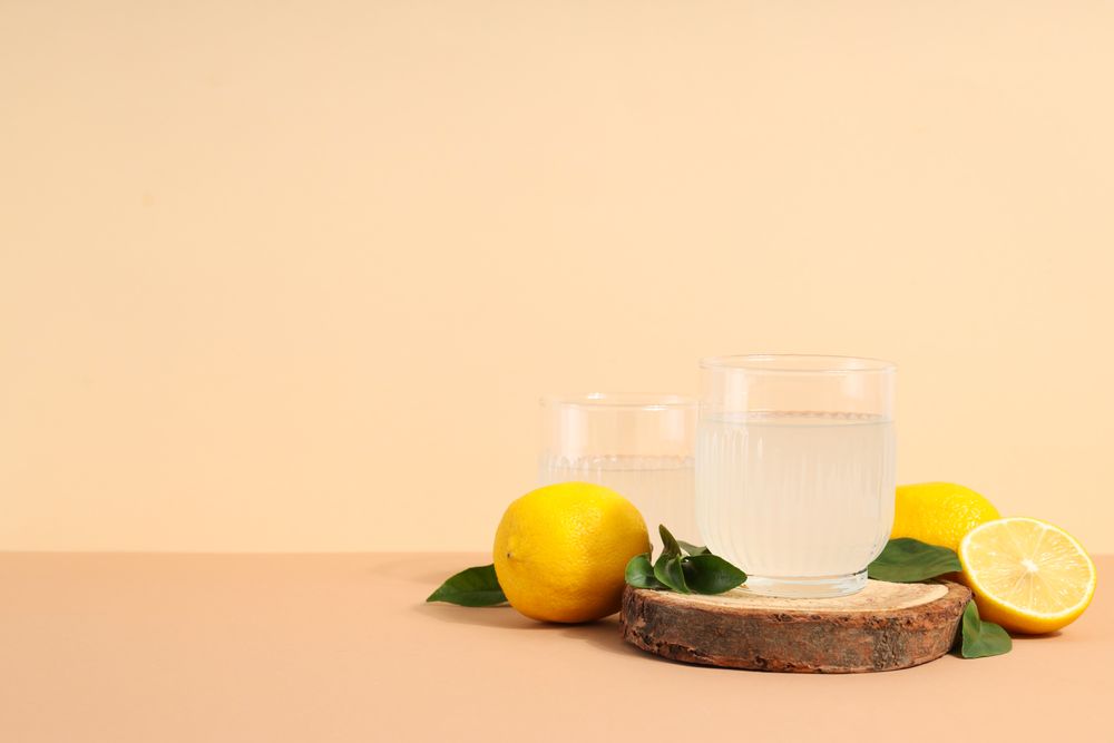 Concept of tasty drink, Limoncello, space for text