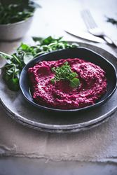 Hummus on plate