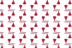 Pattern of red holiday ornaments