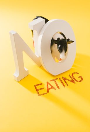 Concept of calling to stop eating animals