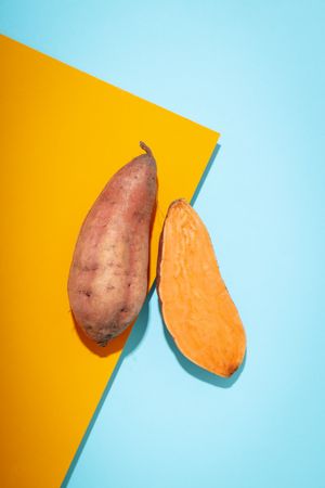 Concept of vegetables, tasty sweet potato