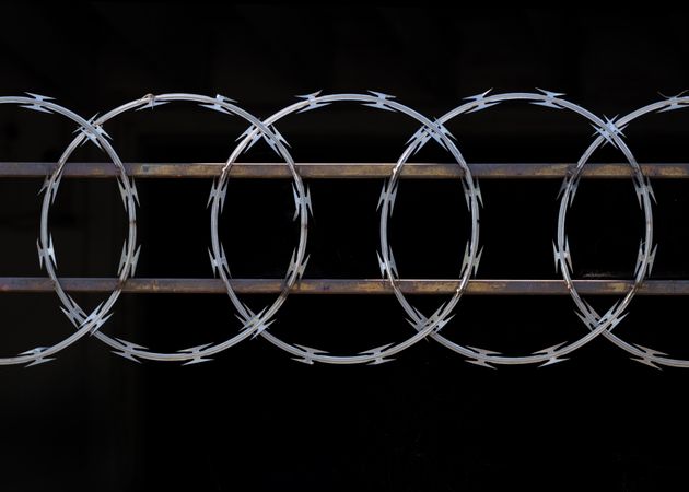 Barbed wire fence