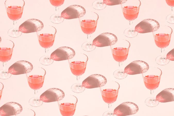 Creative pattern made with champagne glass