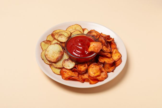 Concept of tasty food, fried sweet potato