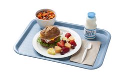 A school tray showing a reimbursable school breakfast for grades Kindergarten through 12 41XZl5