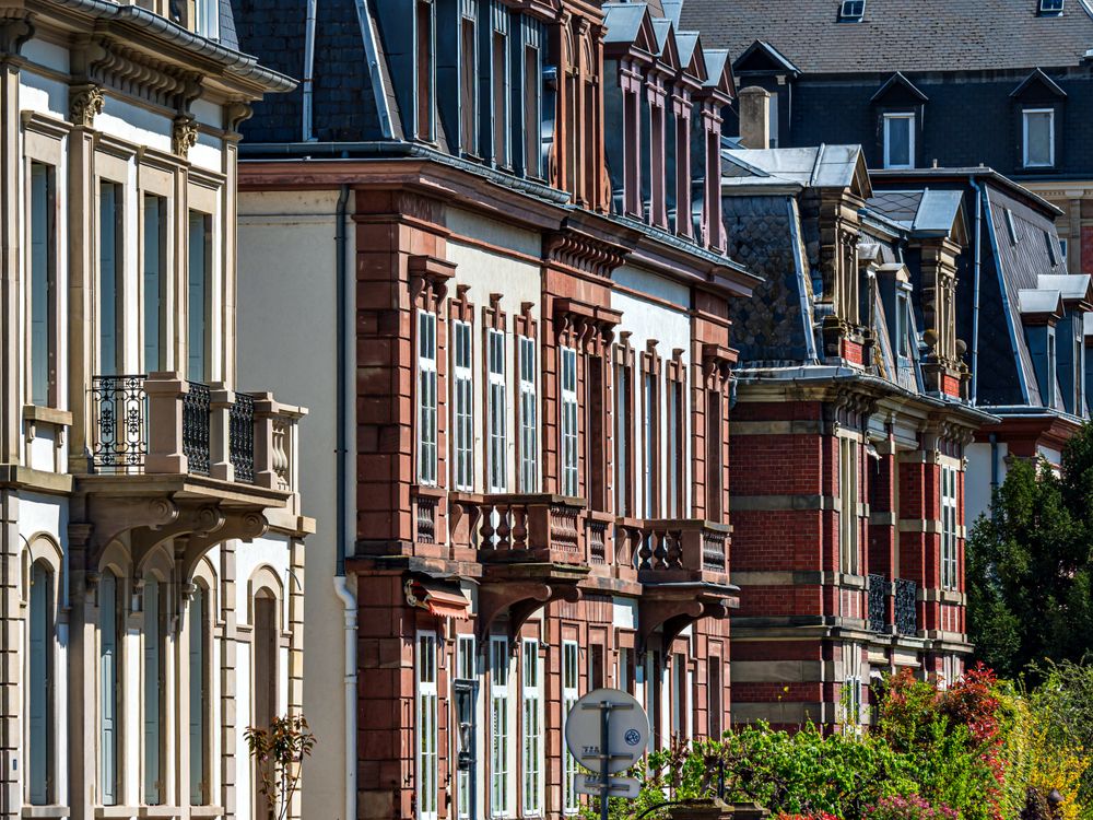 Streets of the old town of Strasbourg. Sunny day, perspective.