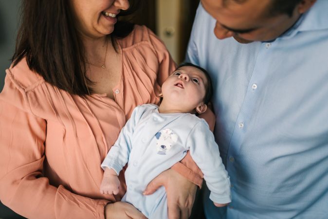 Happy family with newborn baby