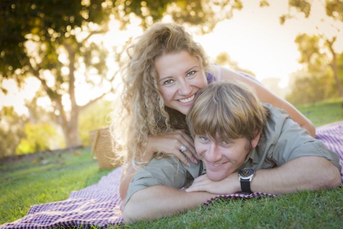 Loving Couple Portrait in the Park