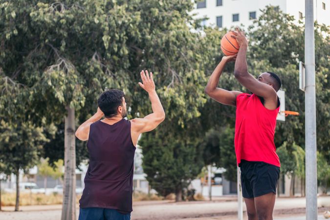 Men Dominating the Basketball Court