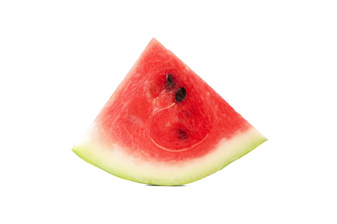Fresh watermelon slice isolated on blank background. Summer fruit