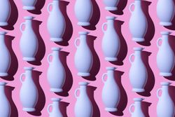 Painted glass vases