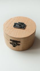 Wooden box on table