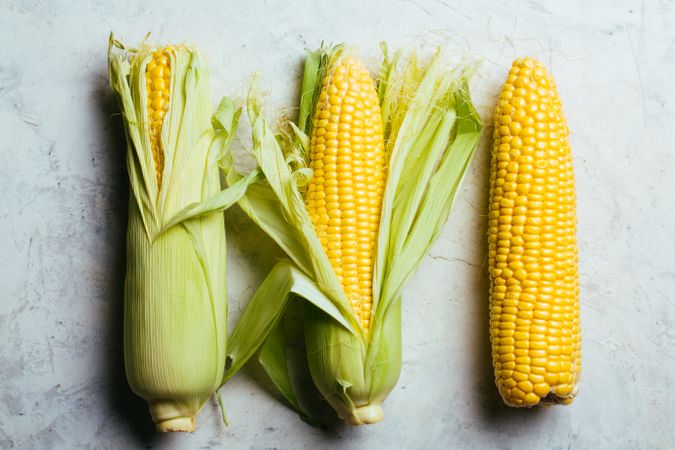 Phases of fresh corn peeling