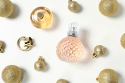 Concept of cosmetics, winter cosmetics, top view