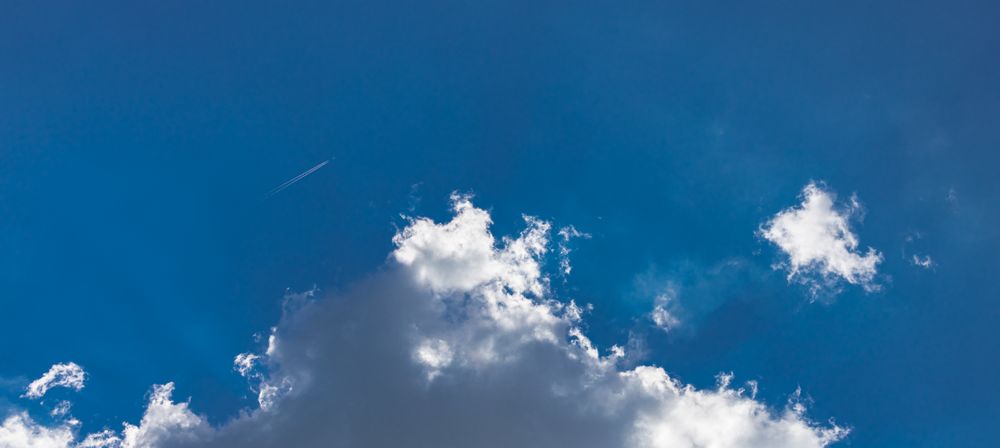 Banner of clouds in a blue sky