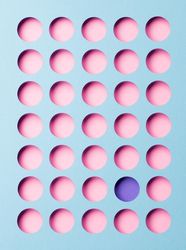 Circle pattern cut out with purple, pink and blue