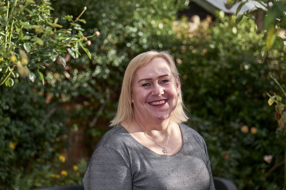 Portrait of woman in garden