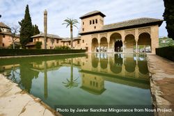 Pond in the Partal gardens of Alhambra in Granada 0KMlPM