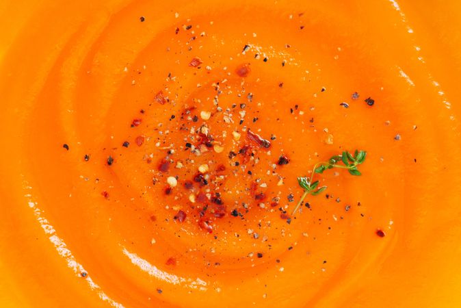Close up of pumpkin soup