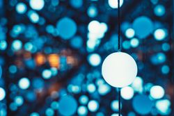 Garlands with blue lights