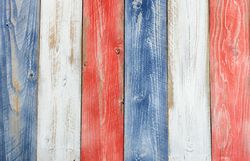 Rustic boards painted in American flag colors