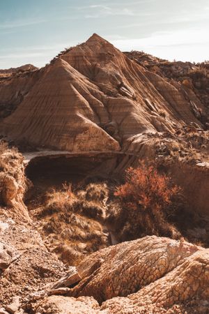 Picturesque sandy cliffs in sunlight