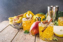 Pear cider cocktail with spices