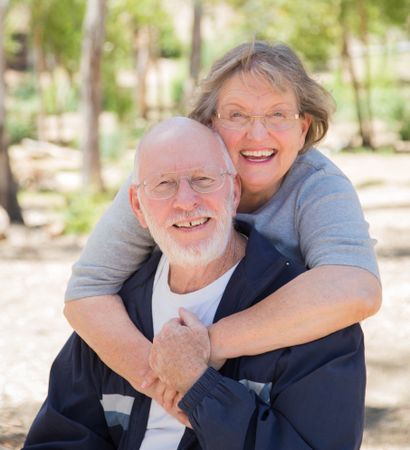 Happy older Couple Portrait Outdoors