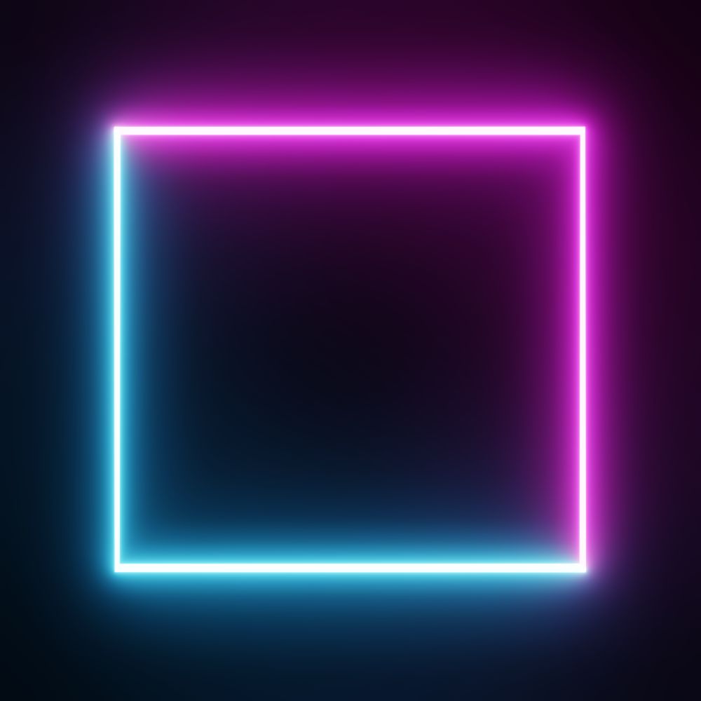Blue and pink light making square shape