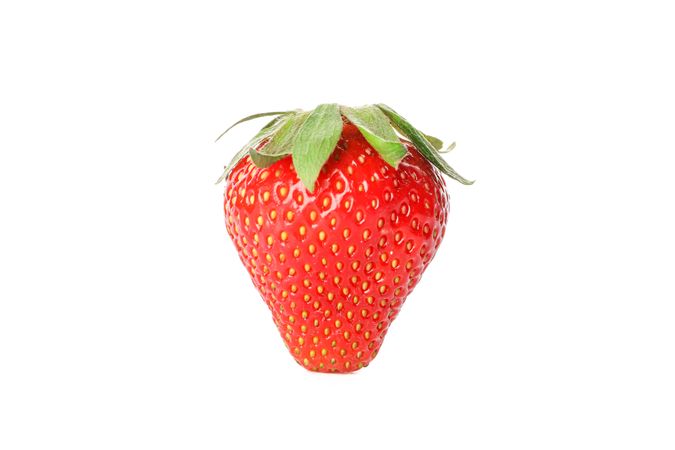 Strawberry isolated on light background. Summer sweet fruits and berries