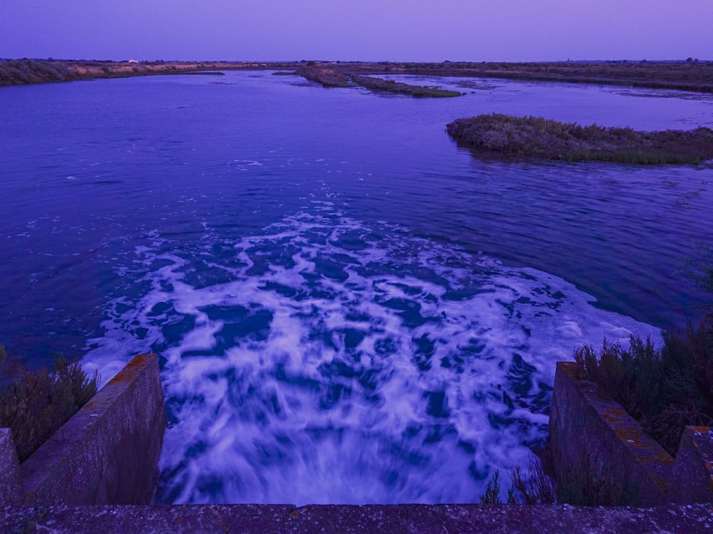 Spillway of the dike of the Chenal des Éveillards, Port of Loix ,France