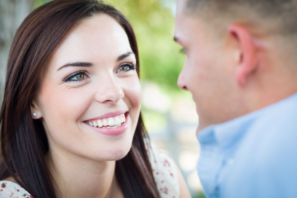 Happy Romantic Couple in the Park.