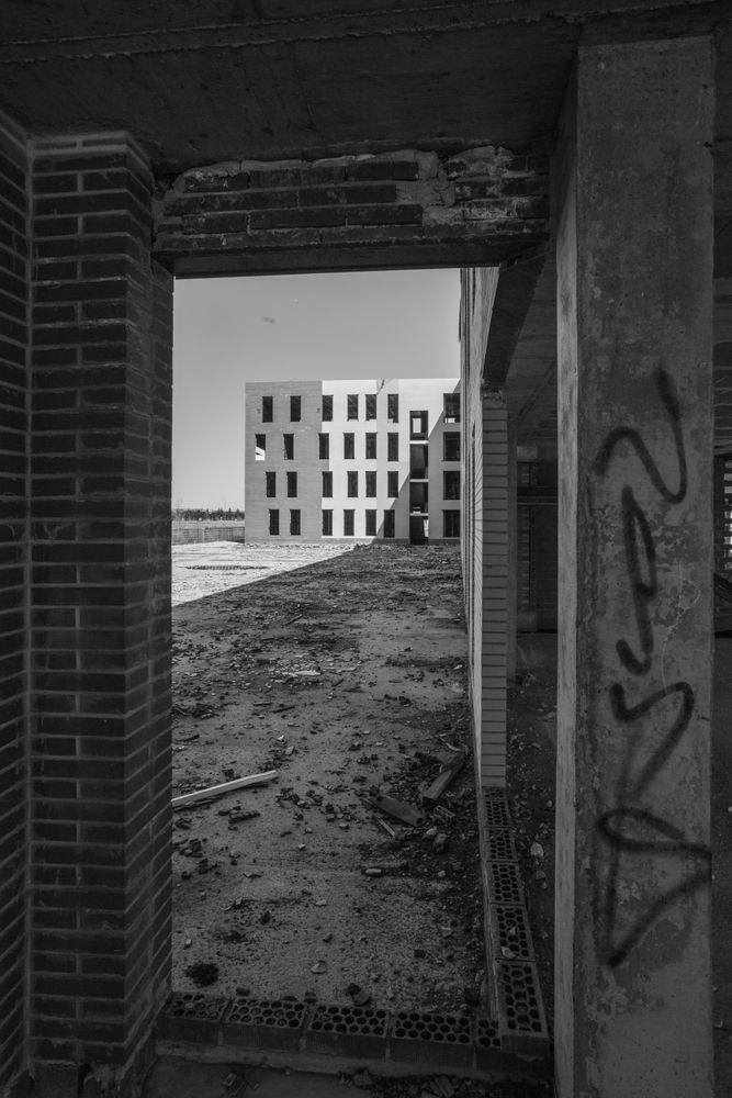 Concrete frame of building