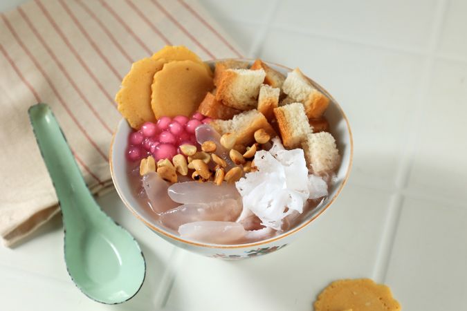 Wedang Sekoteng, Traditional Warm Dessert from Java, Indonesia.