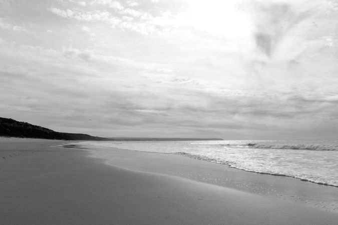 Empty beach on overcast day