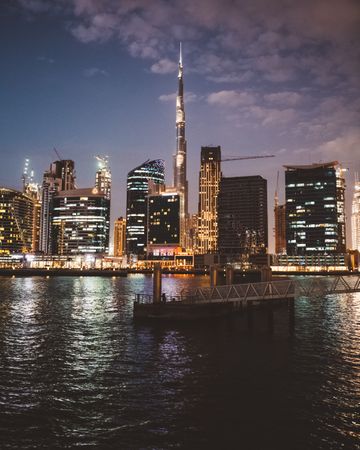 Seafront of modern metropolis