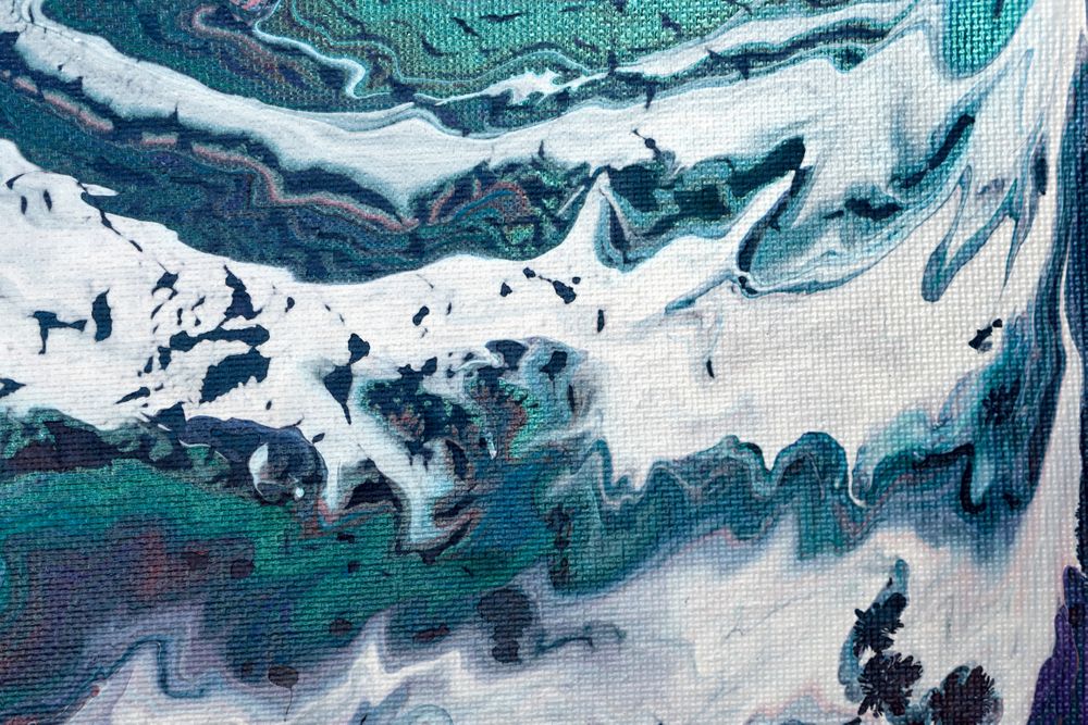 Blue Fluid Art, Abstract Acrylic Background