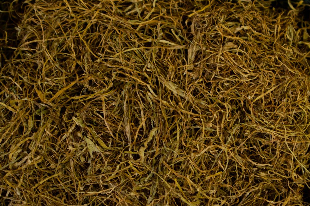 Close up of loose leaf tobacco