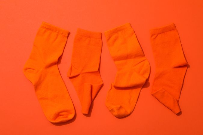 Concept of clothes for legs - socks, top view
