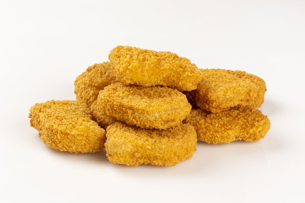 Fried chicken nuggets isolated