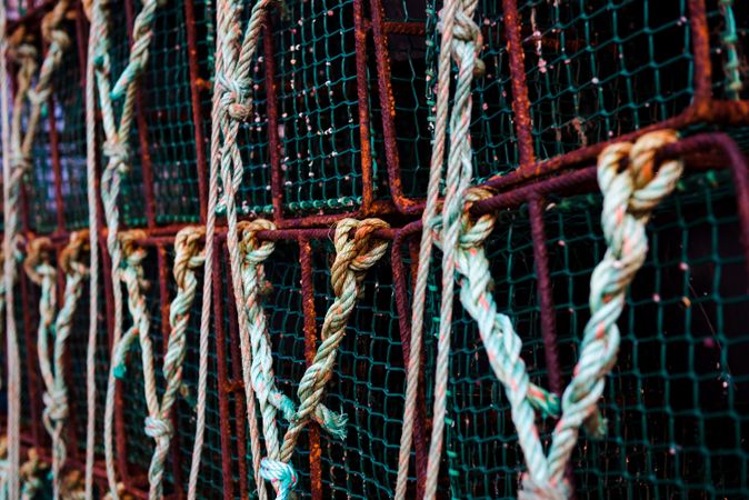 Stack of fishing traps