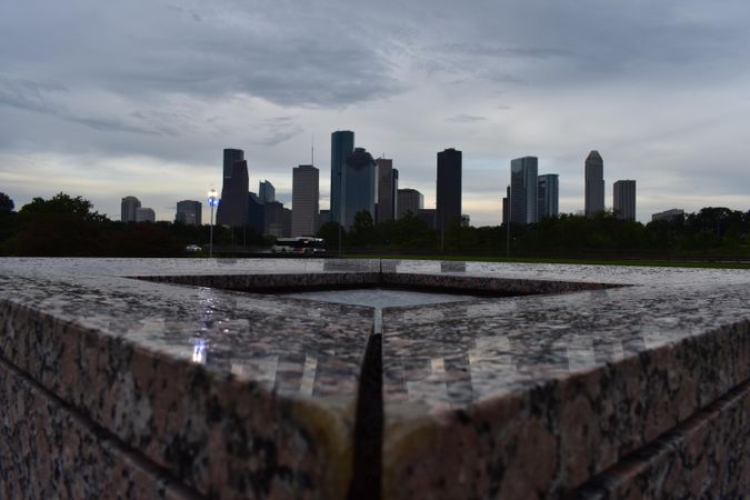City skyline under cloudy sky in Houston, Texas, United States